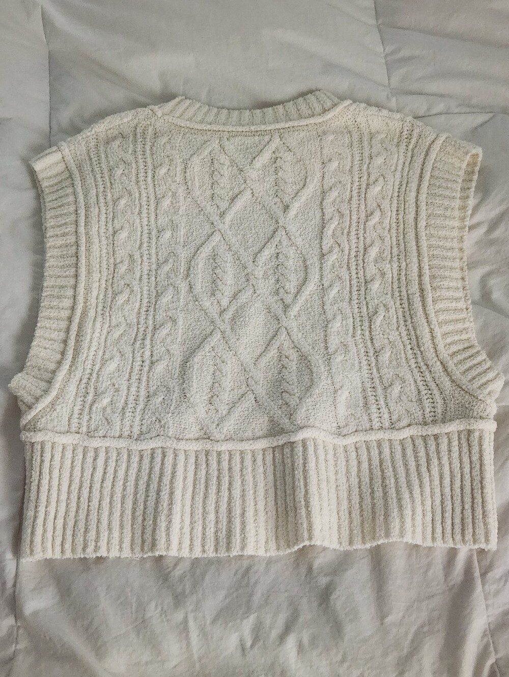 Free People Rowan vest ivory cream Size L Knit Sweater - Picture 4 of 7